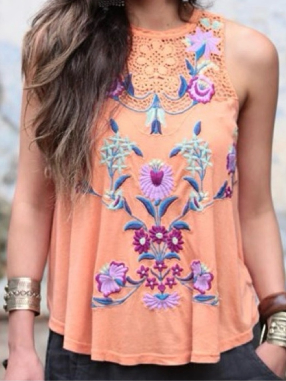 Free People Flower Power Tank NWT SZ S MSRP $98
